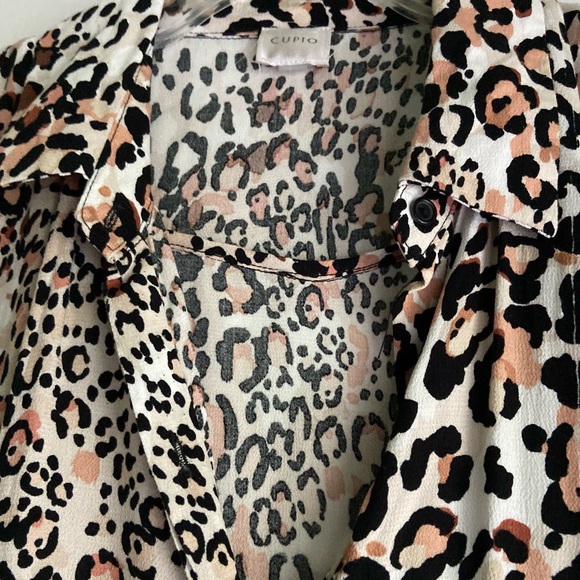 CUPID sleeveless leopard print blouse  SZ  42  XXL - Picture 2 of 10